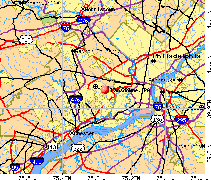 Lansdowne, PA map