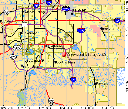 Greenwood Village, CO map