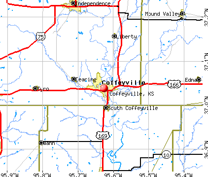 Coffeyville, KS map