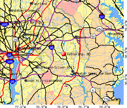 Kettering, MD map