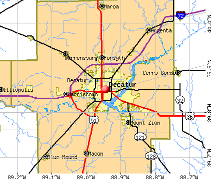 Decatur, IL map