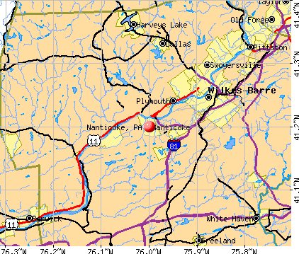 Nanticoke, PA map