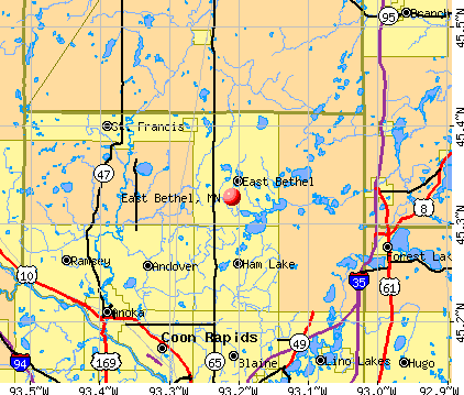 East Bethel, MN map