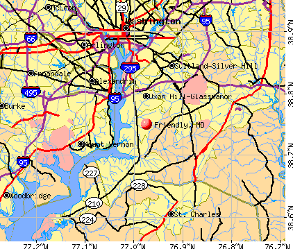 Friendly, MD map