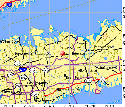 Elwood, NY map