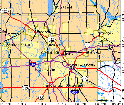 Girard, OH map