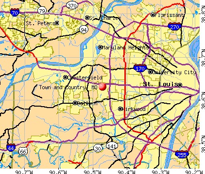 Town and Country, MO map