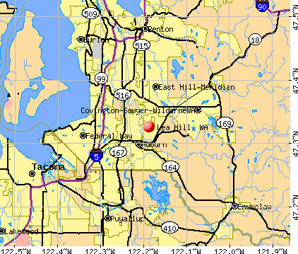 Lea Hill, WA map