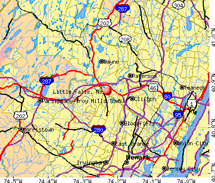 Little Falls, NJ map