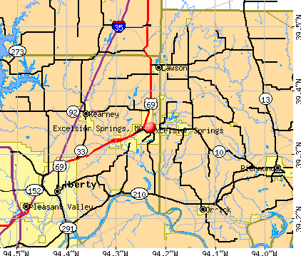 Excelsior Springs, MO map