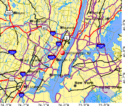 Guttenberg, NJ map