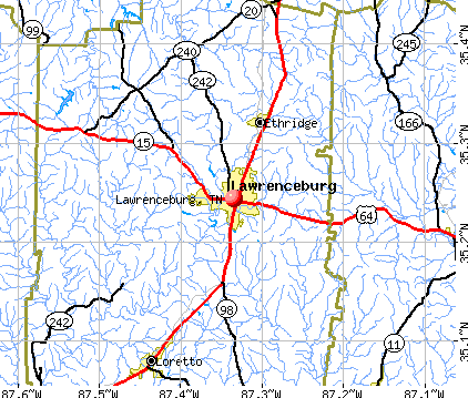 Lawrenceburg, TN map