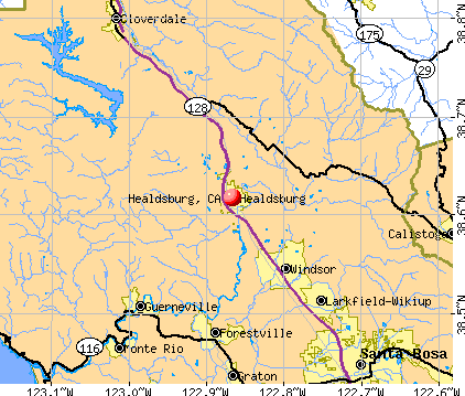 Healdsburg, CA map