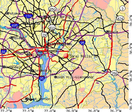 Coral Hills, MD map