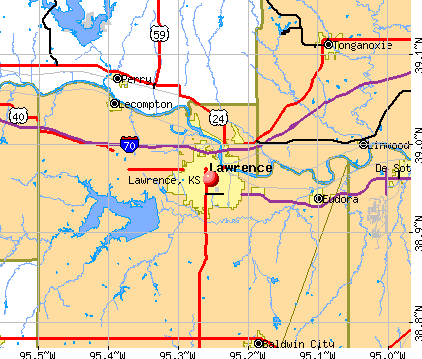 Lawrence, KS map