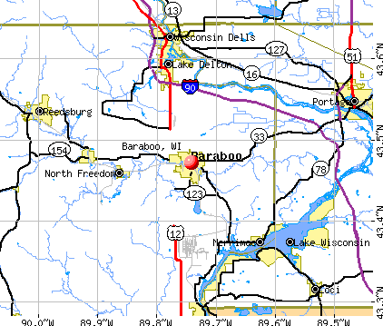 Baraboo, WI map