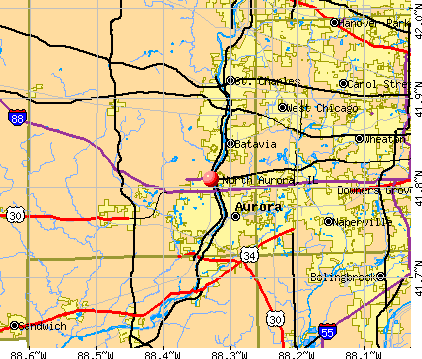 North Aurora, IL map