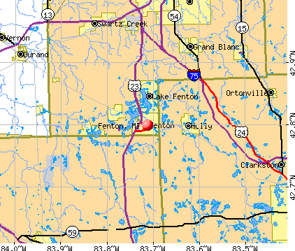 Fenton, MI map