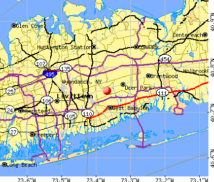 Wyandanch, NY map