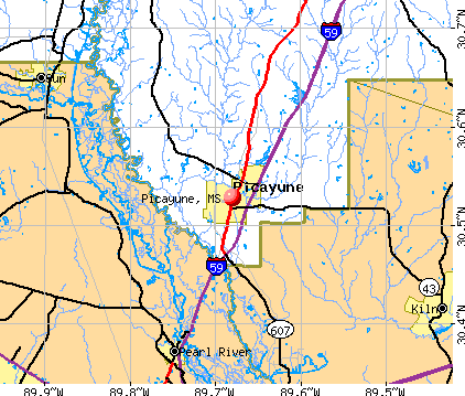 Picayune, MS map