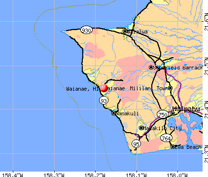Waianae, HI map