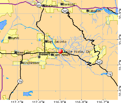 Valle Vista, CA map