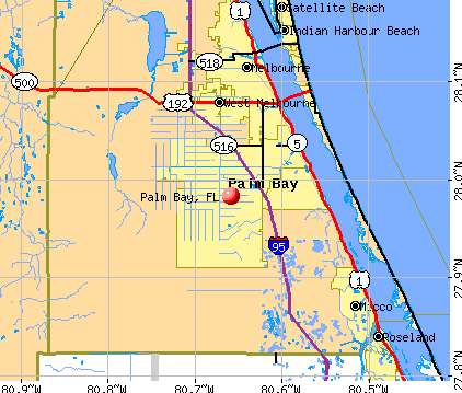 Palm Bay, FL map