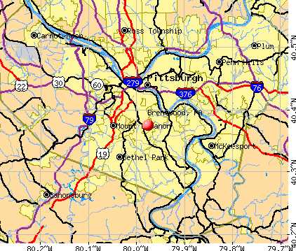Brentwood, PA map