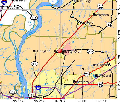 Millington, TN map