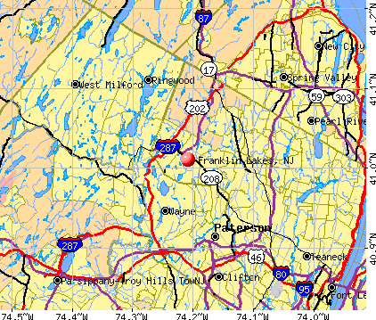 Franklin Lakes, NJ map