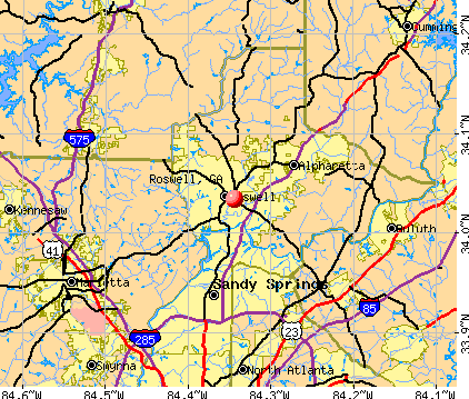 Roswell, GA map