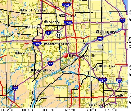 Burr Ridge, IL map