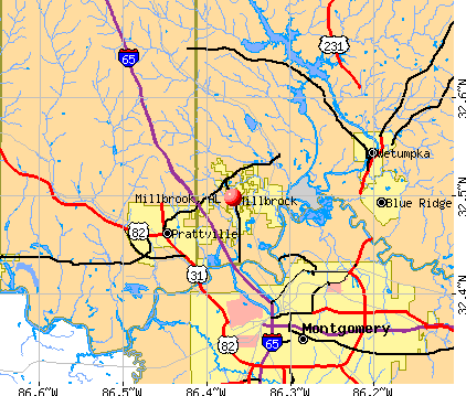 Millbrook, AL map