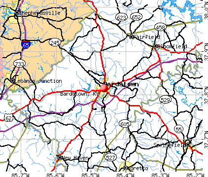 Bardstown, KY map