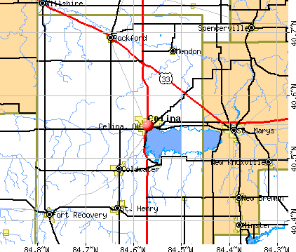 Celina, OH map