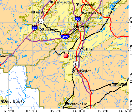 Helena, AL map