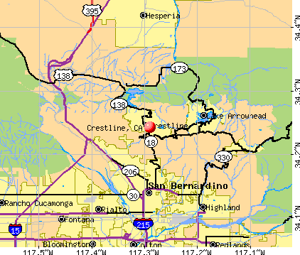 Crestline, CA map