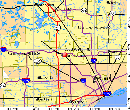 Southfield, MI map