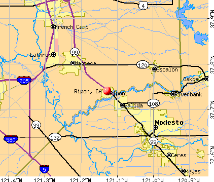 Ripon, CA map