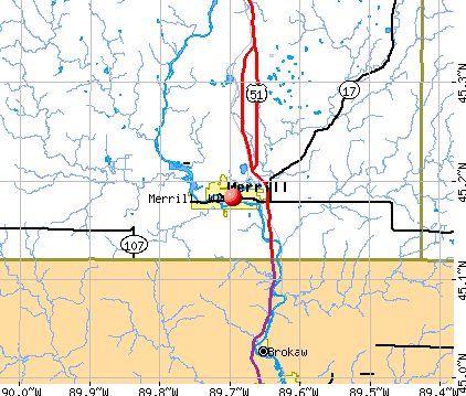 Merrill, WI map
