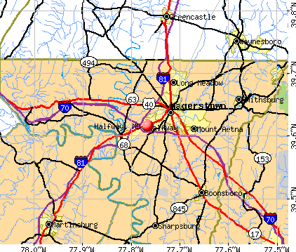 Halfway, MD map