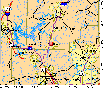 Woodstock, GA map