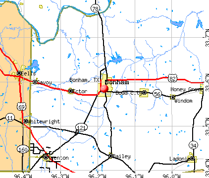 Bonham, TX map