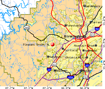 Pleasant Grove, AL map