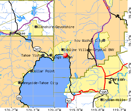 Incline Village-Crystal Bay, NV map