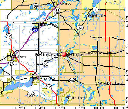 Burlington, WI map