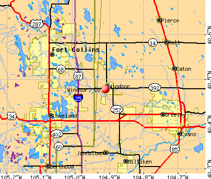 Windsor, CO map