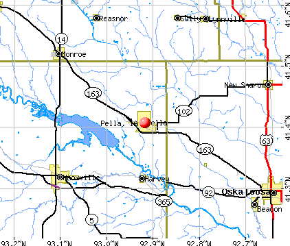 Pella, IA map