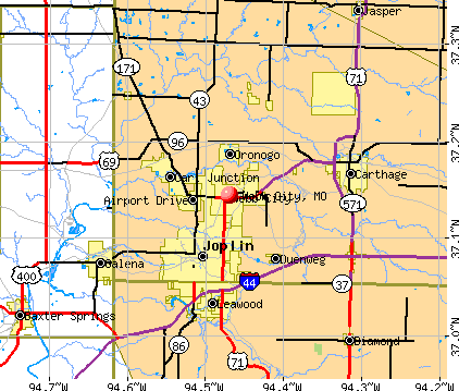 Webb City, MO map