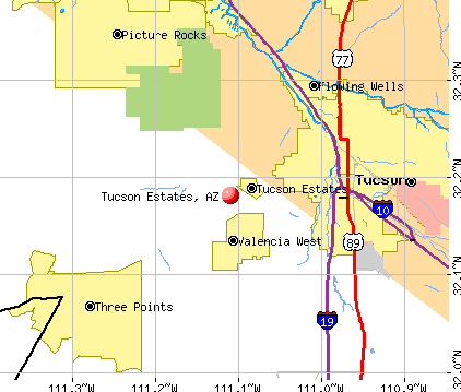 Tucson Estates, AZ map